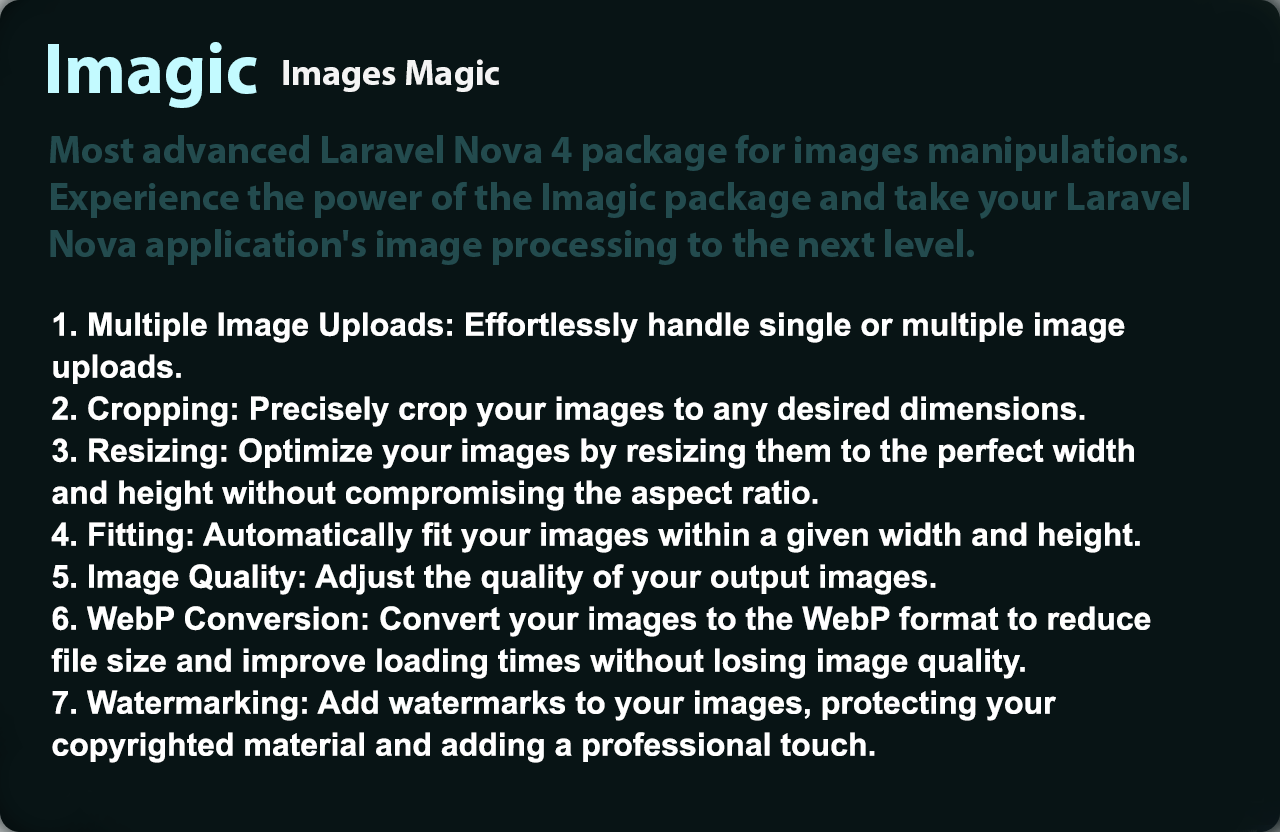 Imagic for Laravel Nova 4
